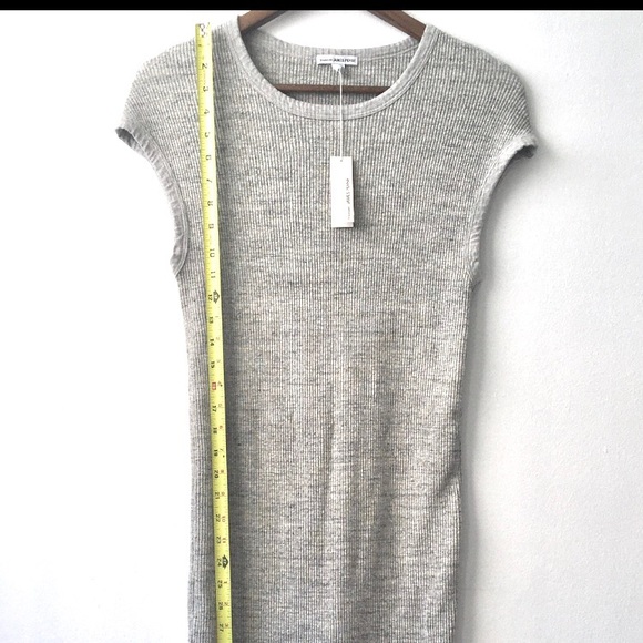 James Perse binding fitted ribbed dress. Heather gray. Size 4. - Picture 2 of 11